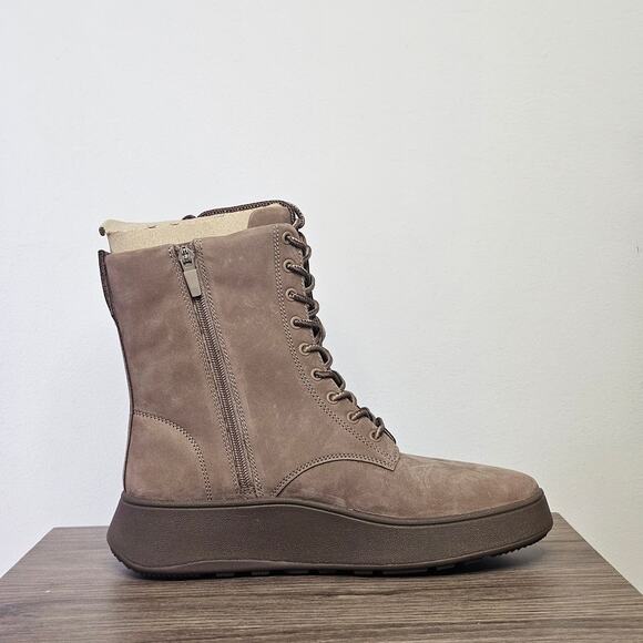 Fitflop  F-Mode Nubuck Lace Flatform Ankle Boots Size 9 Minky Grey NWT - Picture 5 of 8